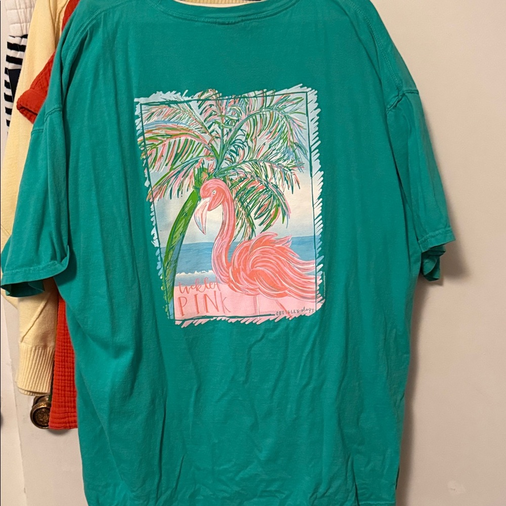 Teal Flamingo Tee